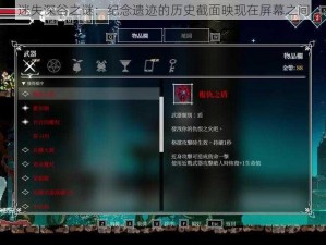 迷失深谷之谜：纪念遗迹的历史截面映现在屏幕之间