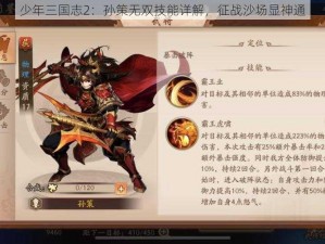 少年三国志2：孙策无双技能详解，征战沙场显神通