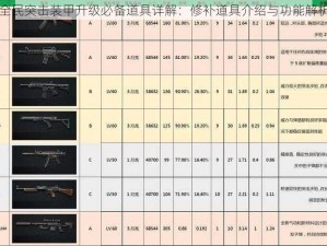 全民突击装甲升级必备道具详解：修补道具介绍与功能解析