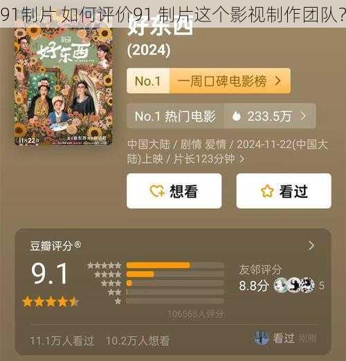 91制片 如何评价91 制片这个影视制作团队？
