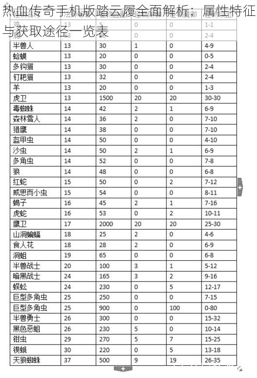 热血传奇手机版踏云履全面解析：属性特征与获取途径一览表