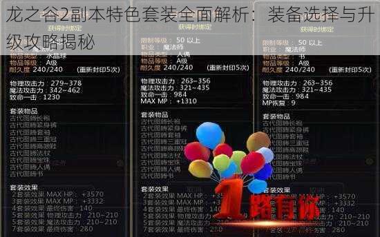 龙之谷2副本特色套装全面解析：装备选择与升级攻略揭秘