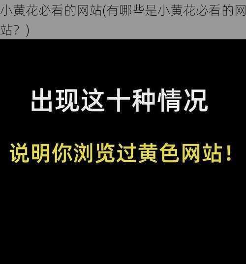 小黄花必看的网站(有哪些是小黄花必看的网站？)