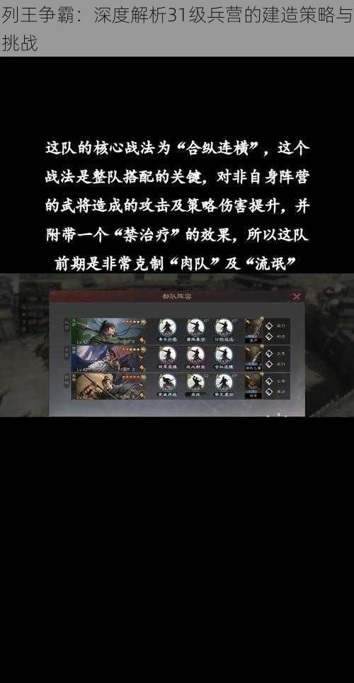 列王争霸：深度解析31级兵营的建造策略与挑战