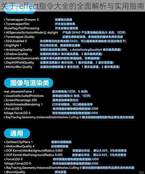 关于-effect指令大全的全面解析与实用指南