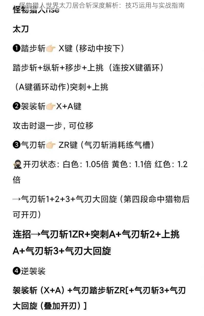 怪物猎人世界太刀居合斩深度解析：技巧运用与实战指南